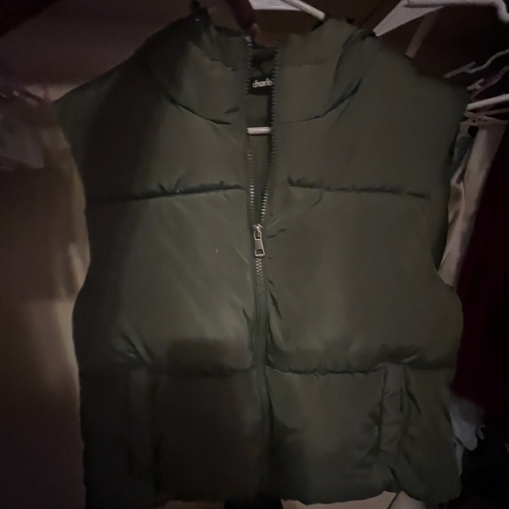 Charlotte Russe Olive Green Puffer Vest